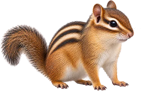 A chipmunk on all fours, perched on a card